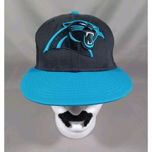 Carolina Panthers Hat‎ Adult Small Black Blue Snap Back Big Logo New Era 9Fifty